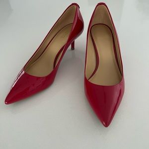 MK red patent leather midi high heel Shoes sz 6.5